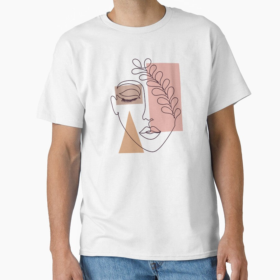 MIinimalist woman face with geometric shapes by kiyanochka