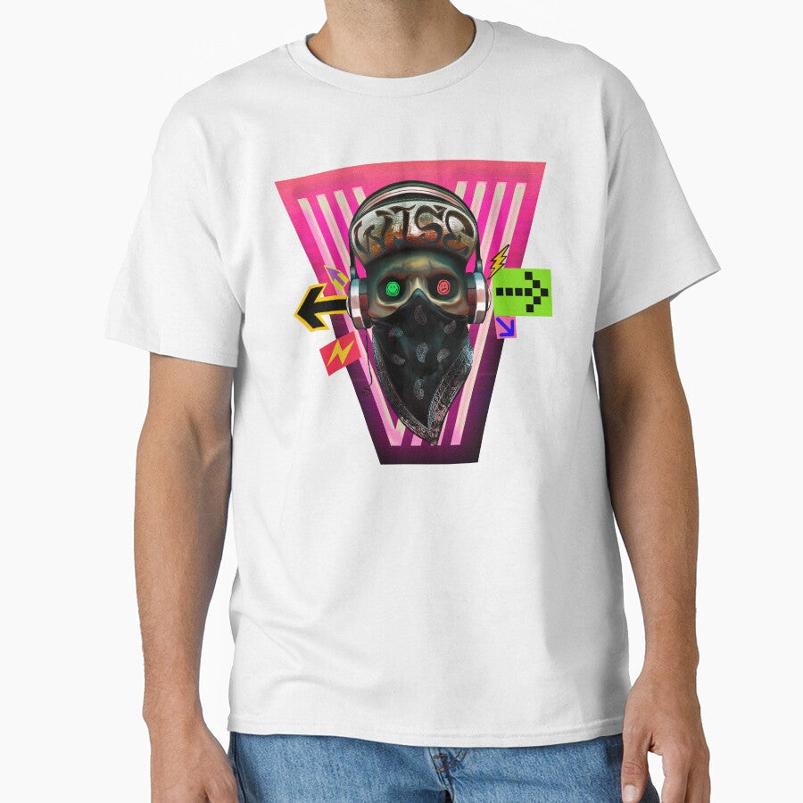 cyberpunk gangsta skull painting graphic artwork by hayrpictures Unisex , , , Long Sleeve Tee