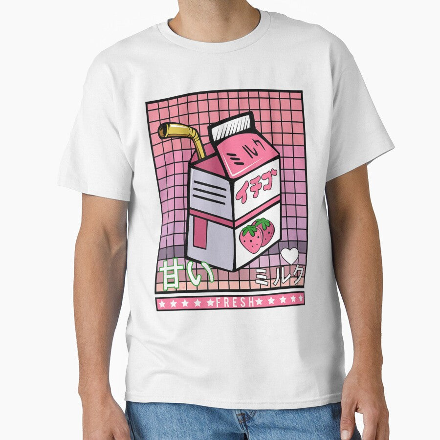 90S Japanese Otaku Stylish-Aesthetic Milk Drink Japan-Lover by Seth Shiver Unisex , , , Long Sleeve Tee