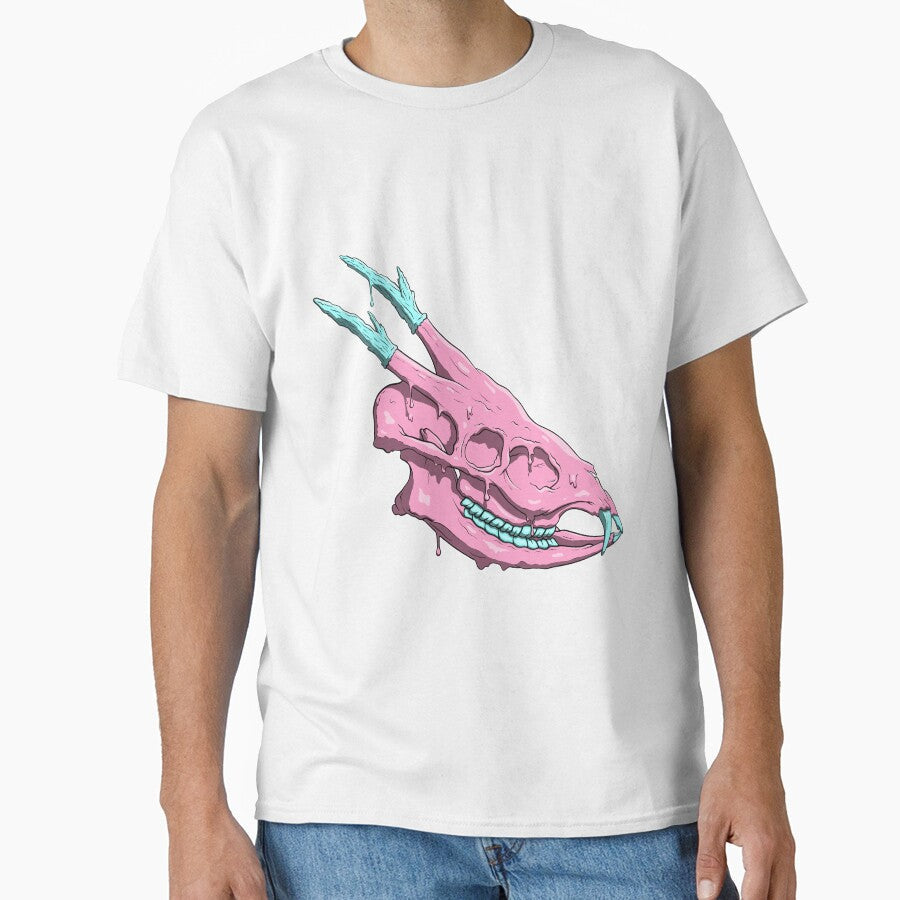 Pink Cotton Candy Deer Skull by ECabascango Unisex , , , Long Sleeve Tee