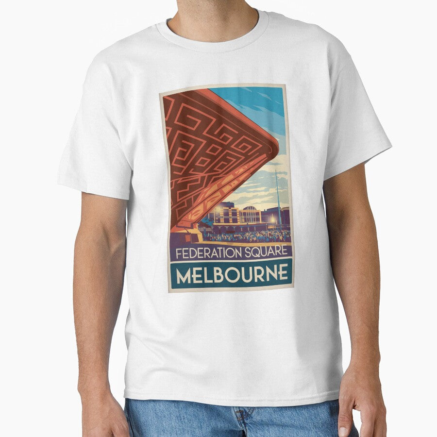 Melbourne Vintage Travel Poster by TravelerRat Unisex , , , Long Sleeve Tee