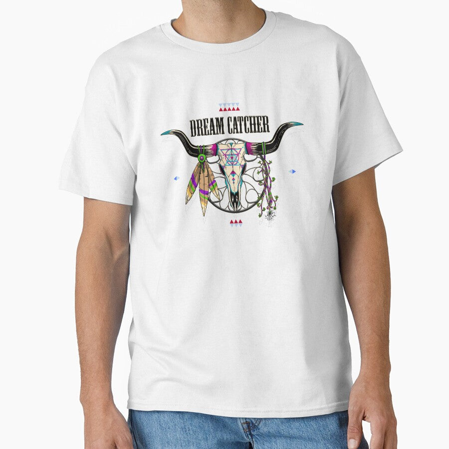 dream catcher - bull skull art by hayrpictures Unisex , , , Long Sleeve Tee