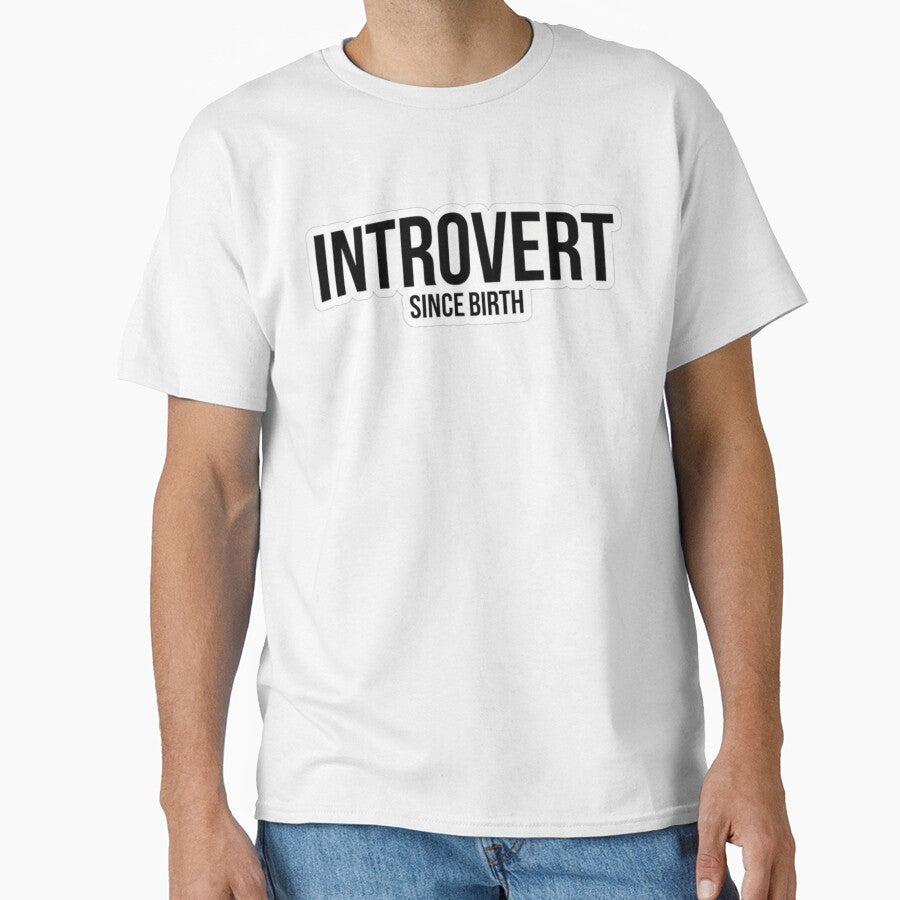 Introvert Since Birth Minimalist Typography by TextAura™ Unisex , , , Long Sleeve Tee