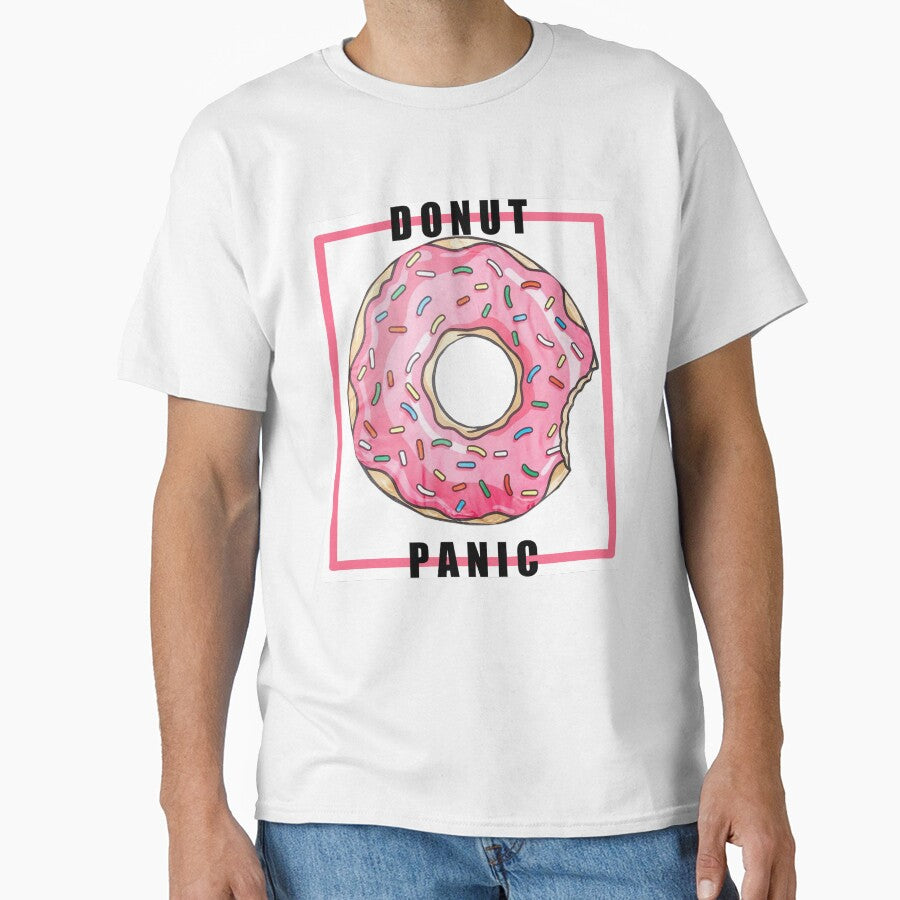 donut panic -  a drawn donut - coffee -  donuts - gift for girlfriend -  gift for boyfriend - funny donut sayings by amartis