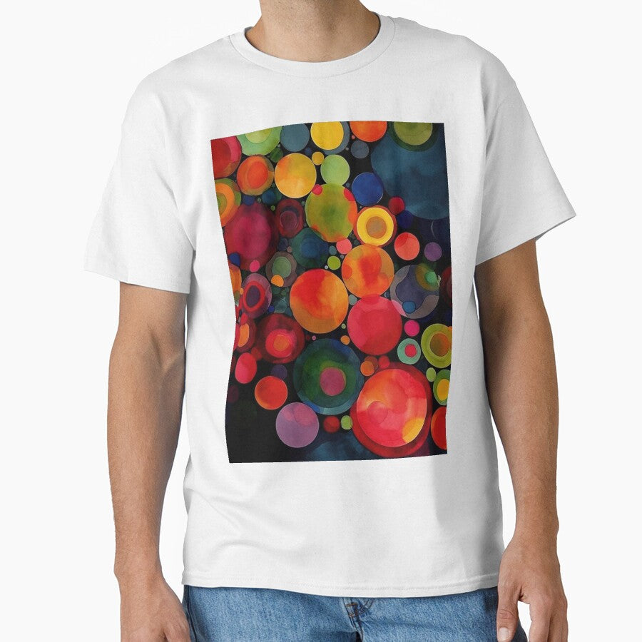 Cosmic Confetti – Bold Abstract Circles in Watercolor Texture by newnomads-art