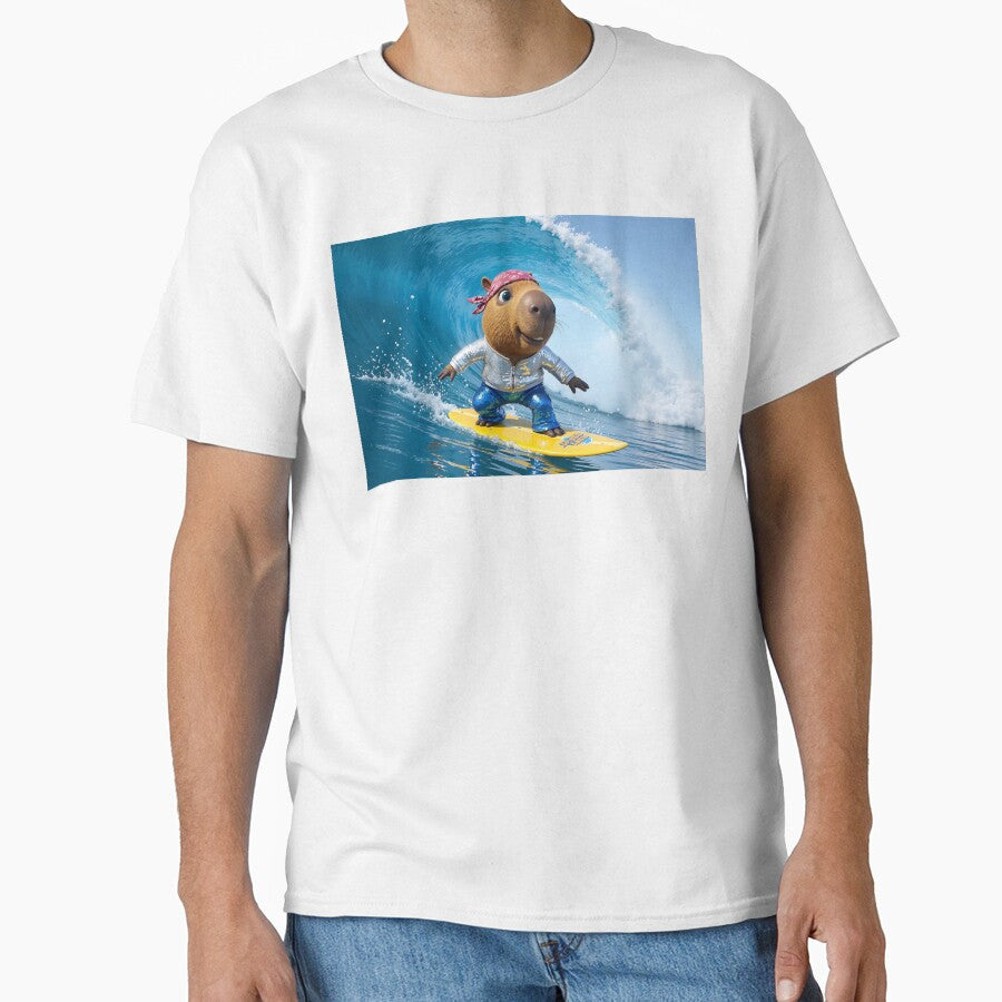 Calvin Capybara Surfing by LOST GAY LONDON