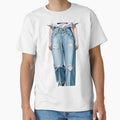 Fashion - Casual outfit white tee distressed jeans by AnimeShin Unisex , , , Long Sleeve Tee