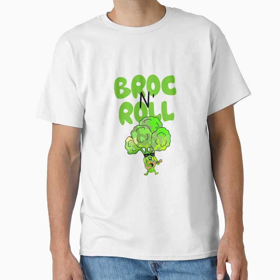 Broc And Roll Funny Broccoli Pun by Sartoris Art Unisex , , , Long Sleeve Tee
