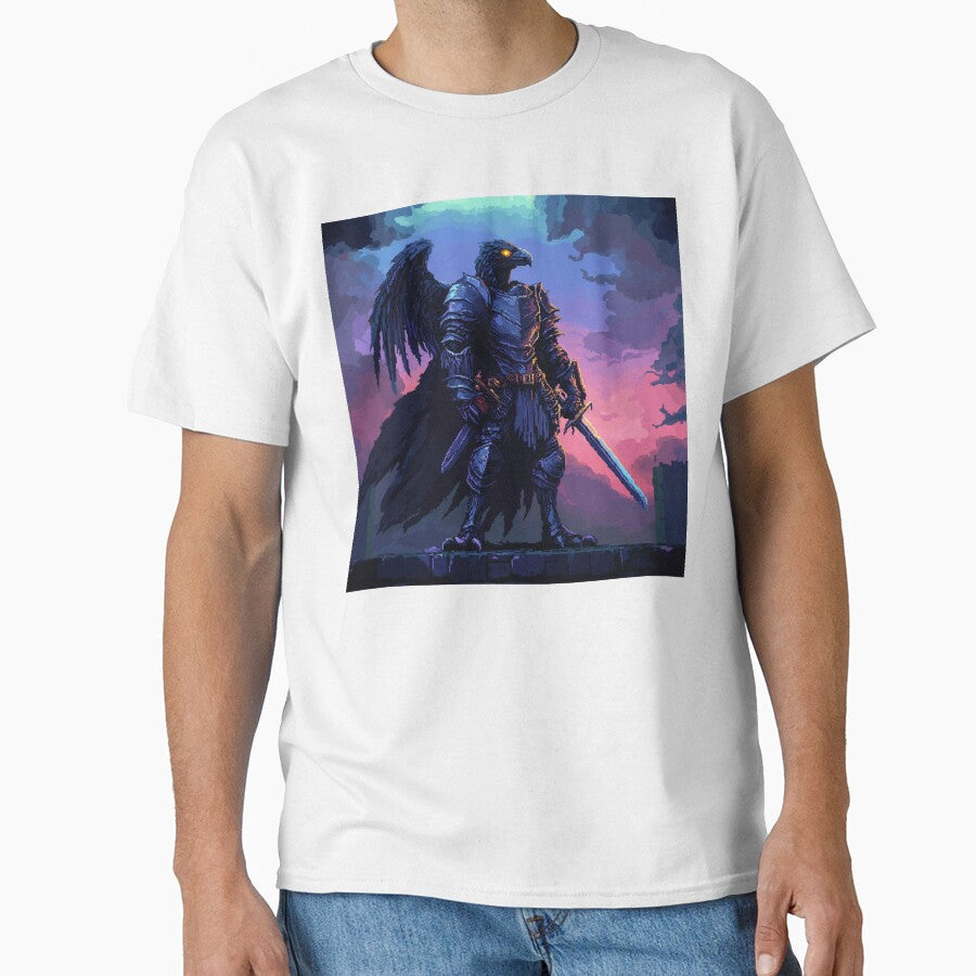 Raven Knight Pixel Art by Kaos-Bit Unisex , , , Long Sleeve Tee