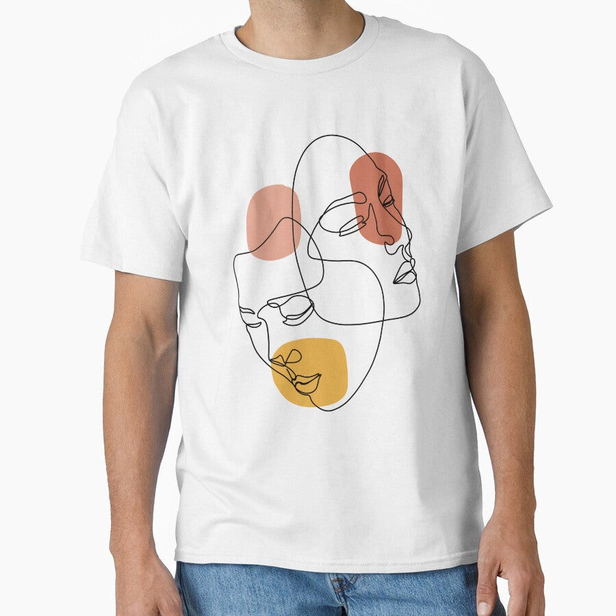 Abstract Faces in Continuous Lines – Modern Minimalist Art by byafrilaence