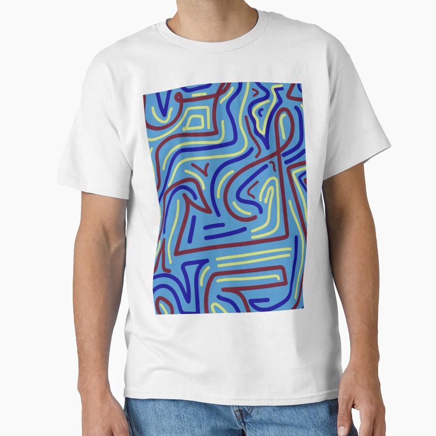 90s movie theater inspired funky swirling pattern- Modern Life by studioarchive Unisex , , , Long Sleeve Tee