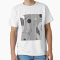 Mid-Century Style Line Art Modern 60s Black and White Curves by GrinGalore