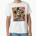 Whimsical Pop Art Female With Flowers And Butterflies by DEC02 Unisex , , , Long Sleeve Tee