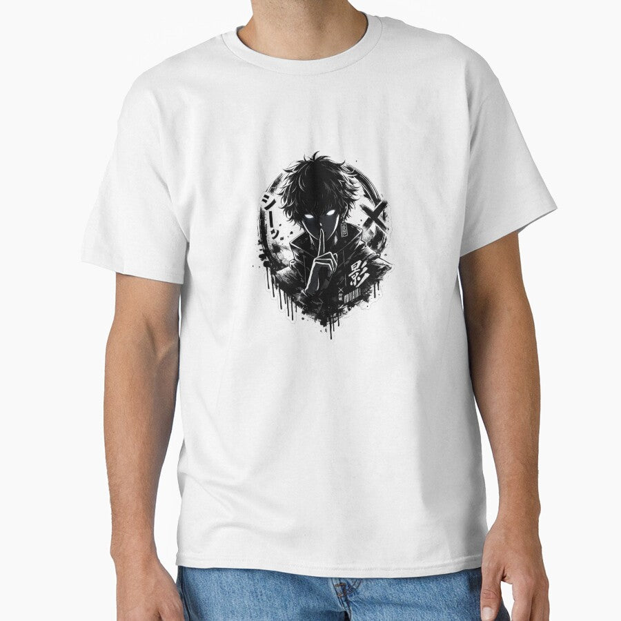 Shadow Whisper Anime Aesthetic T-Shirt by Velmox