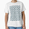 Mid-tone Blue and White Geometric Shape Pattern Pairs Graham and Brown 2022 Color of the Year Breathe - Colour Trends - Hue - Shade by ColorOfTheYears