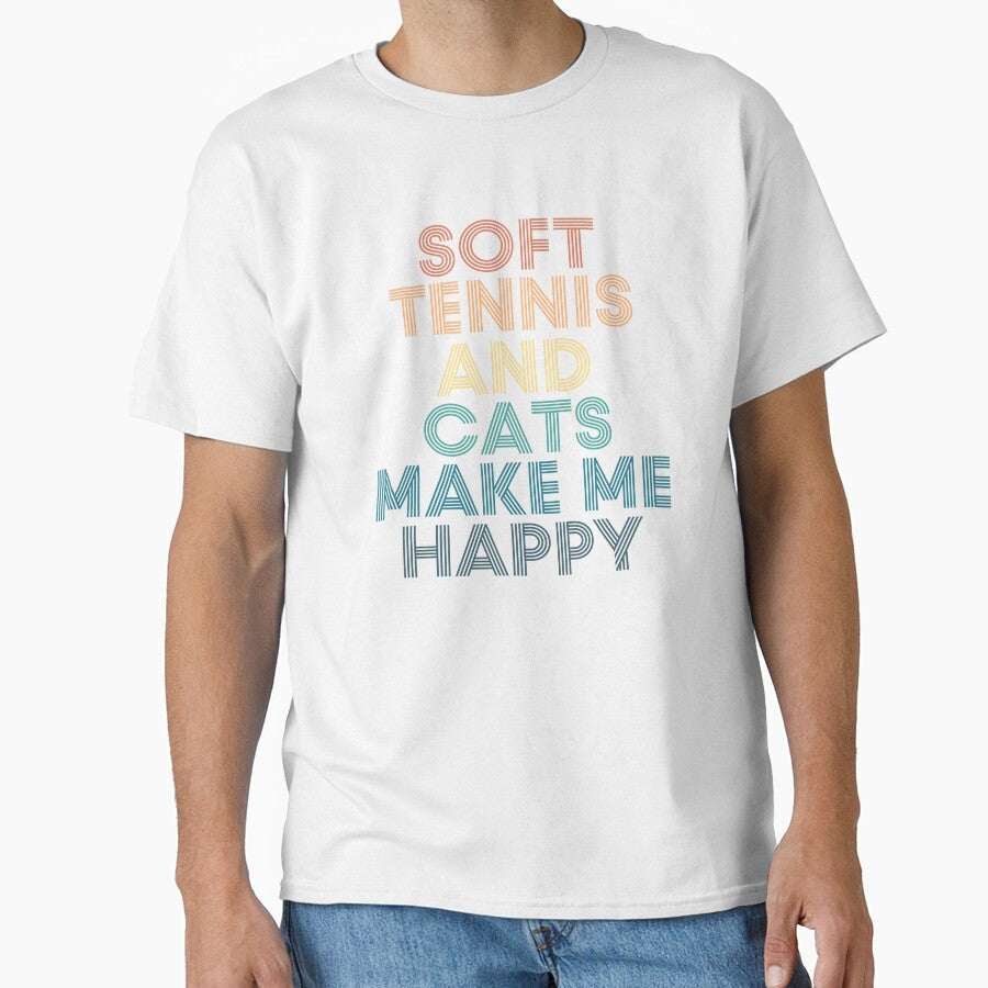 Soft tennis And Cats Make Me Happy by kindxinn Unisex , , , Long Sleeve Tee