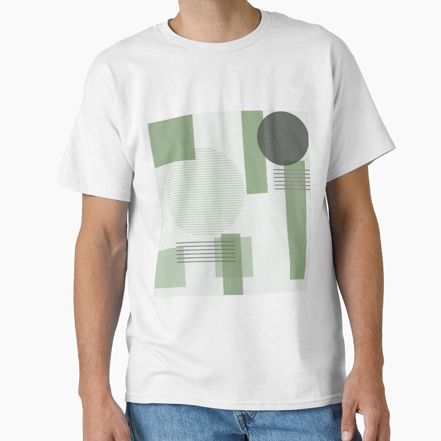 Green Sage Squares and Circles Earth Tones by CoffeeWires
