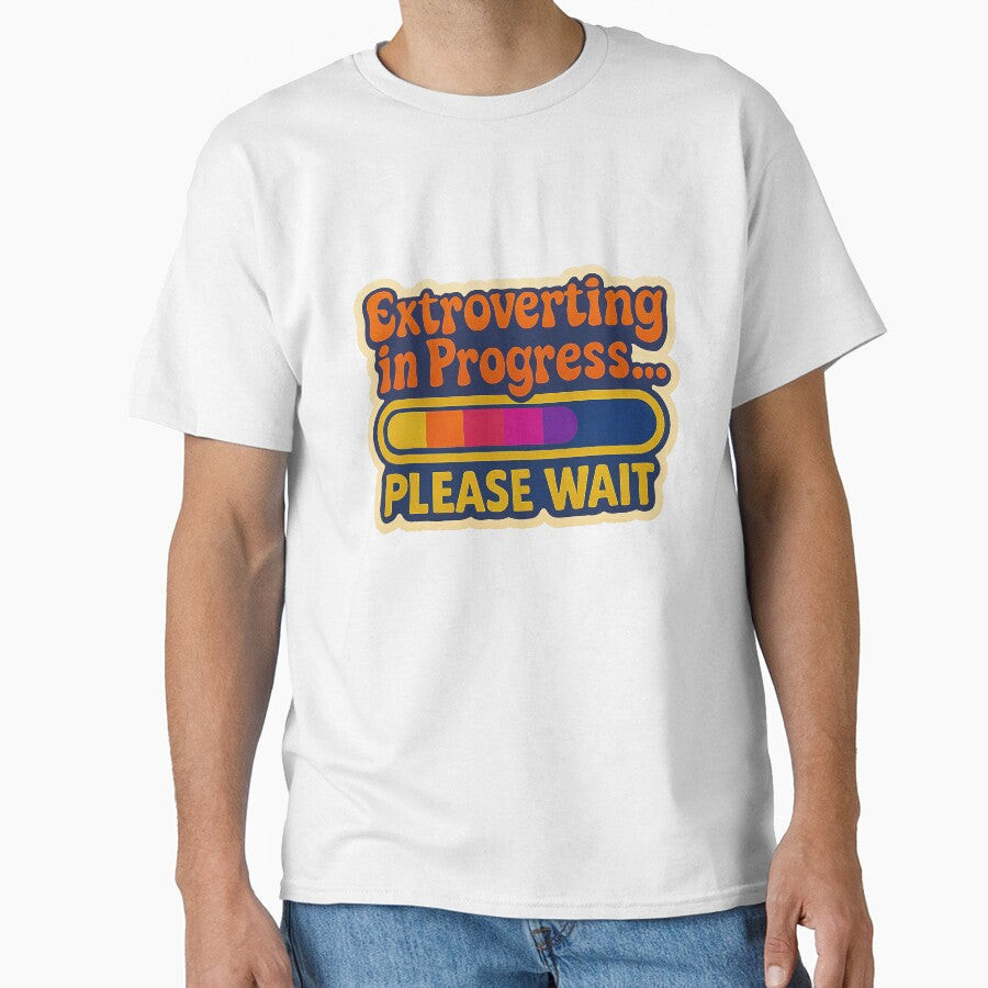 Extroverting in Progress – Funny design for introverts and extroverts by Girih Unisex , , , Long Sleeve Tee