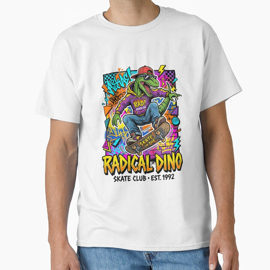 Radical Dino 90s by SnowballBunny Unisex , , , Long Sleeve Tee