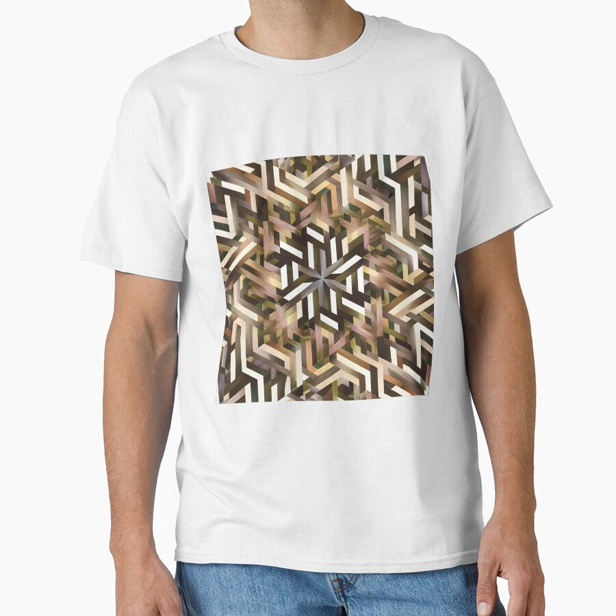 Earth Tone Geometric Abstract Isometric Pattern Art by Apex Designs