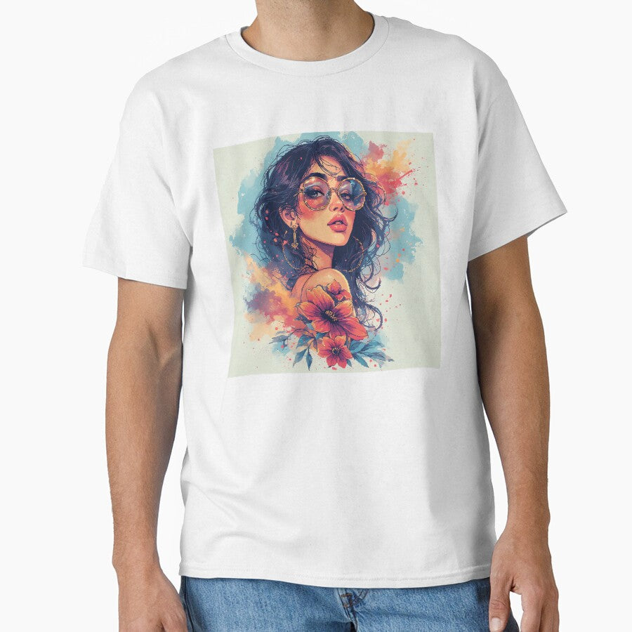 Retro Beautiful Girl by jimcaza Unisex , , , Long Sleeve Tee