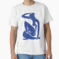 Matisse blue woman, abstract blue woman by shreya ranjan