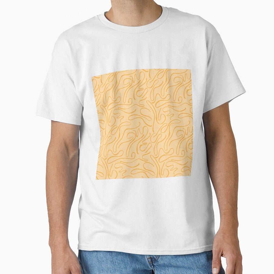 Mango Madness - Organic Swirly Brush Strokes in Yellow and cream by PeachyLitchi
