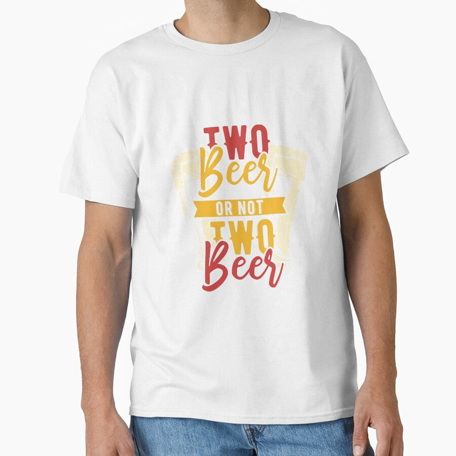 Two Beer or not Two Beer Funny Drinking Design by Pavel Polyansky Unisex , , , Long Sleeve Tee