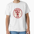 Beet It Funny Food Pun Badge by EastEndTownie Unisex , , , Long Sleeve Tee