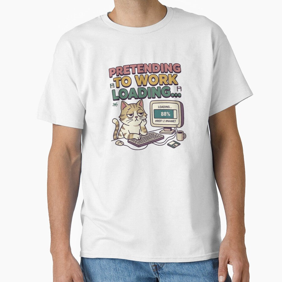 Pretending To Work Loading – Funny Lazy Employee Meme by Dada-arts Unisex , , , Long Sleeve Tee