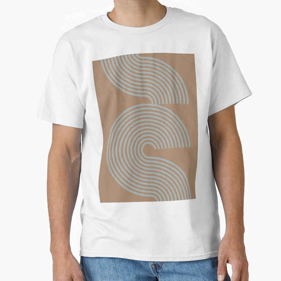Brown Earthy Tones Lines and Curves Retro Pattern by Inogitna Designs