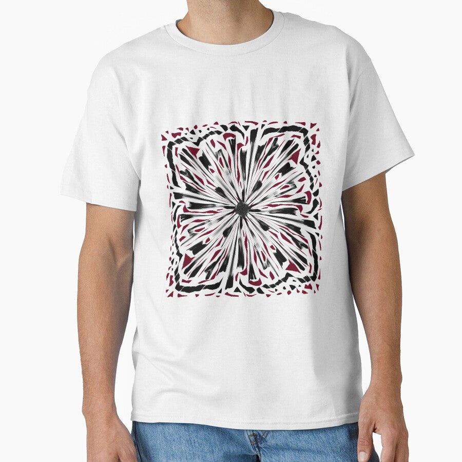 Abstract simple black and red pattern - white background by AlinaSCorner Unisex , , , Long Sleeve Tee