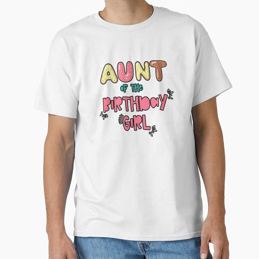 Aunt of the Birthday Girl Family Donut theme by SwankyFine Unisex , , , Long Sleeve Tee