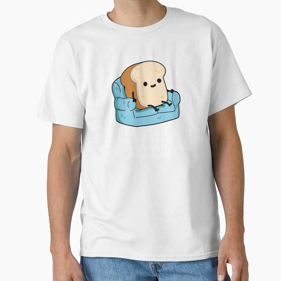 Loafing Around Funny Bread Pun (Dark BG) by punnybone Unisex , , , Long Sleeve Tee