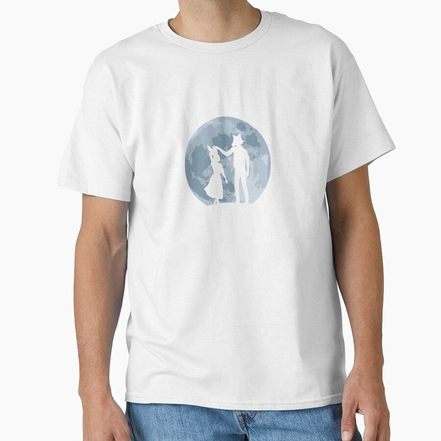 The couple dancing Under The Moon romantic cartoon by slimeofmusic Unisex , , , Long Sleeve Tee