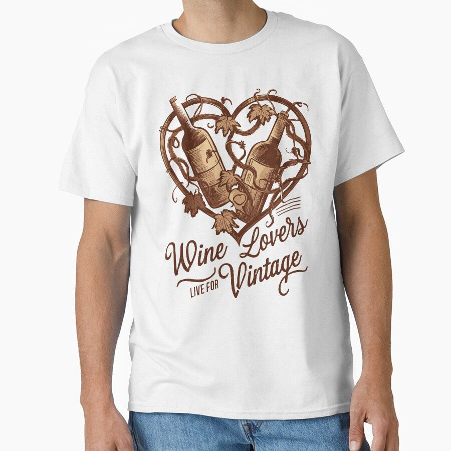 Wine Lovers Live For Vintage by WineandWear Unisex , , , Long Sleeve Tee