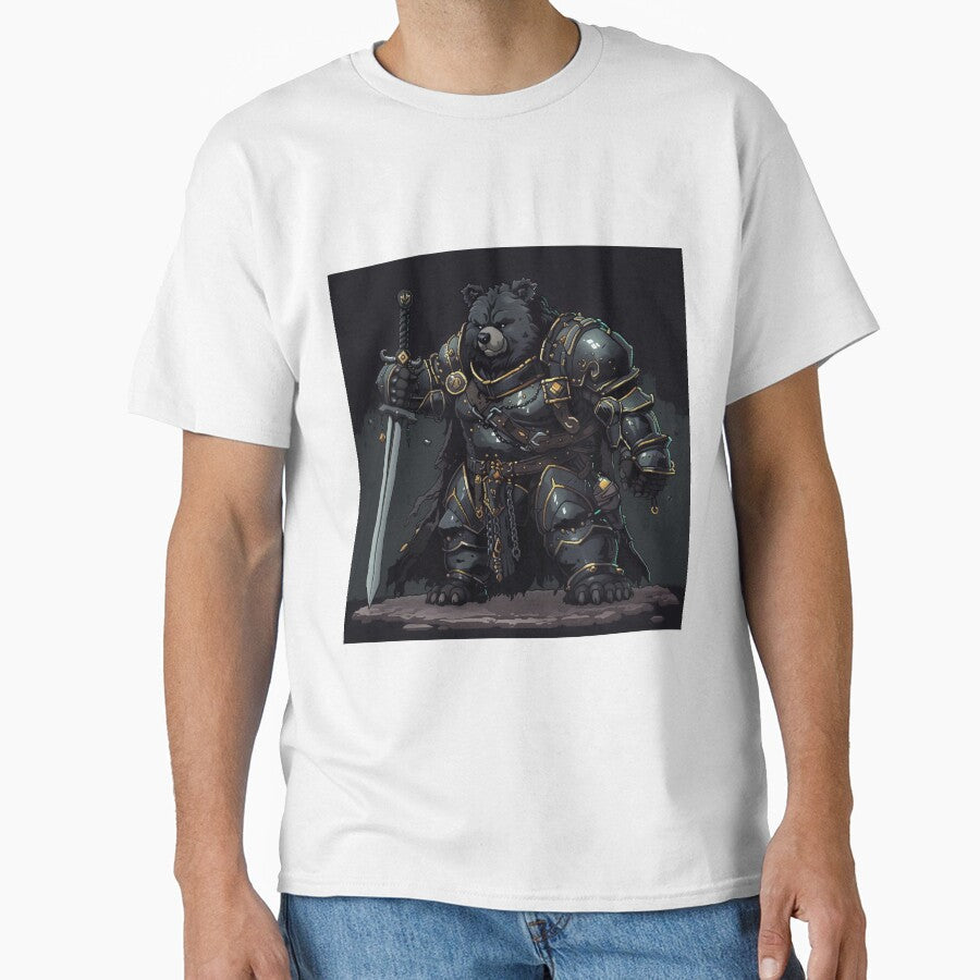 Bear Knight Pixel Art by Kaos-Bit Unisex , , , Long Sleeve Tee
