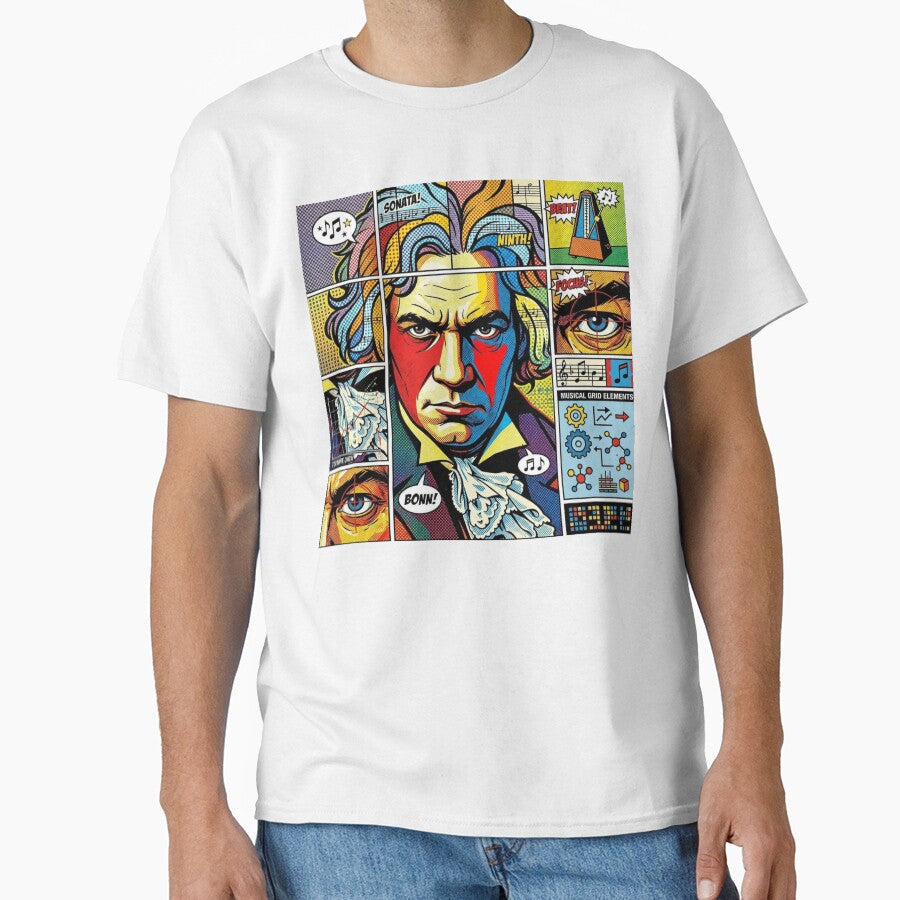 Pop Art Graphic Ludwig van Beethoven Composer by G-M-Designs Unisex , , , Long Sleeve Tee