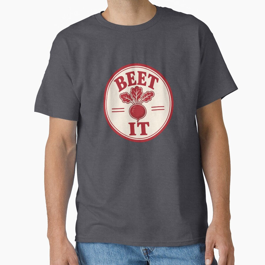 Beet It Funny Food Pun Badge by EastEndTownie