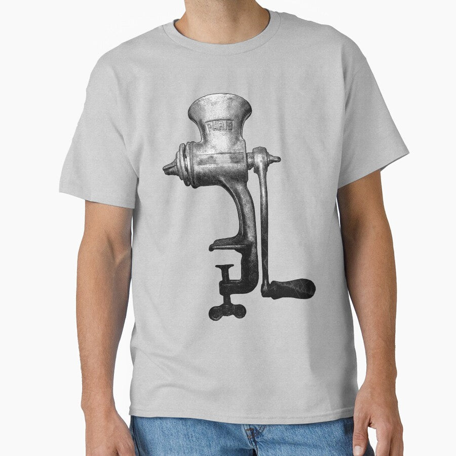 Vintage Cast Iron Hand Crank Meat Grinder by Ghoul Enterprises Unisex , , , Long Sleeve Tee