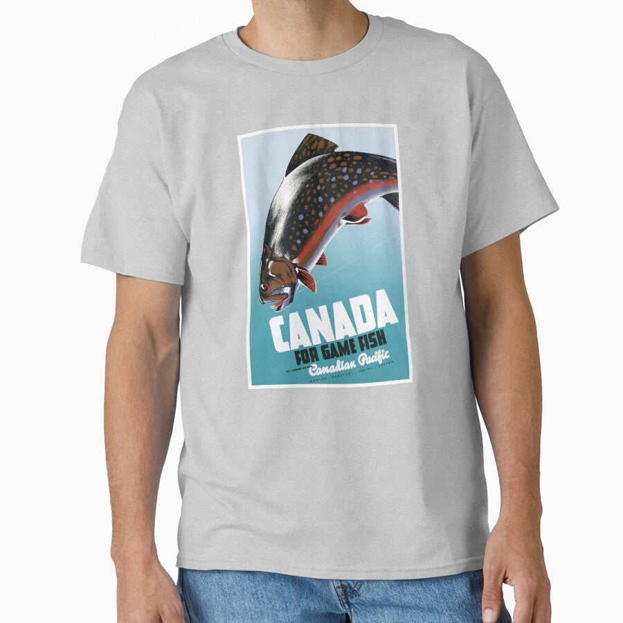 1942 CANADA For Game Fish Travel Poster by retrographics Unisex , , , Long Sleeve Tee