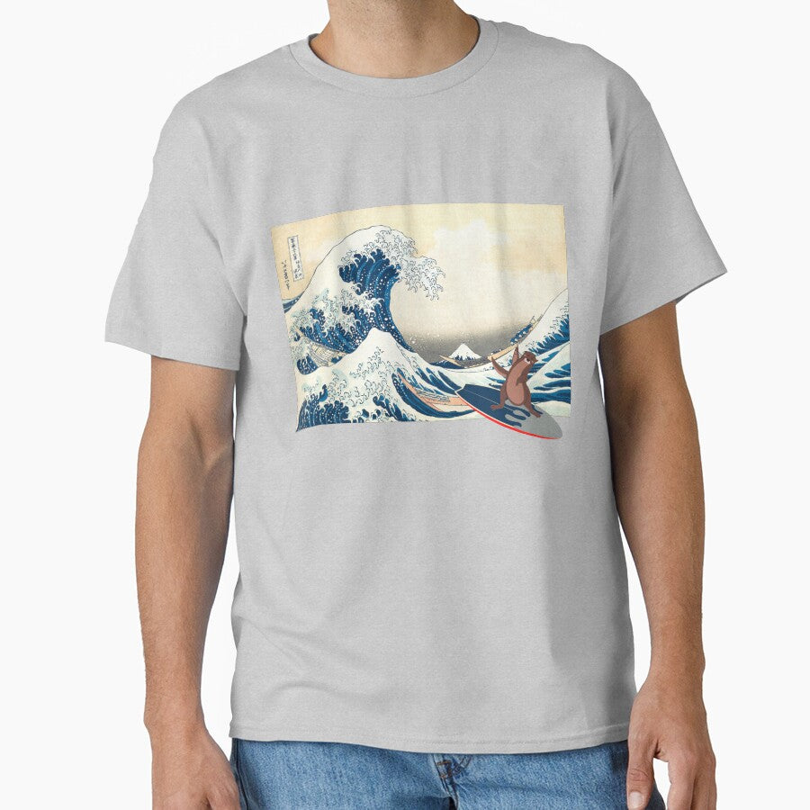 Otter surfing Japanese wave by Earth Fire Spirit by Container  of Dreams