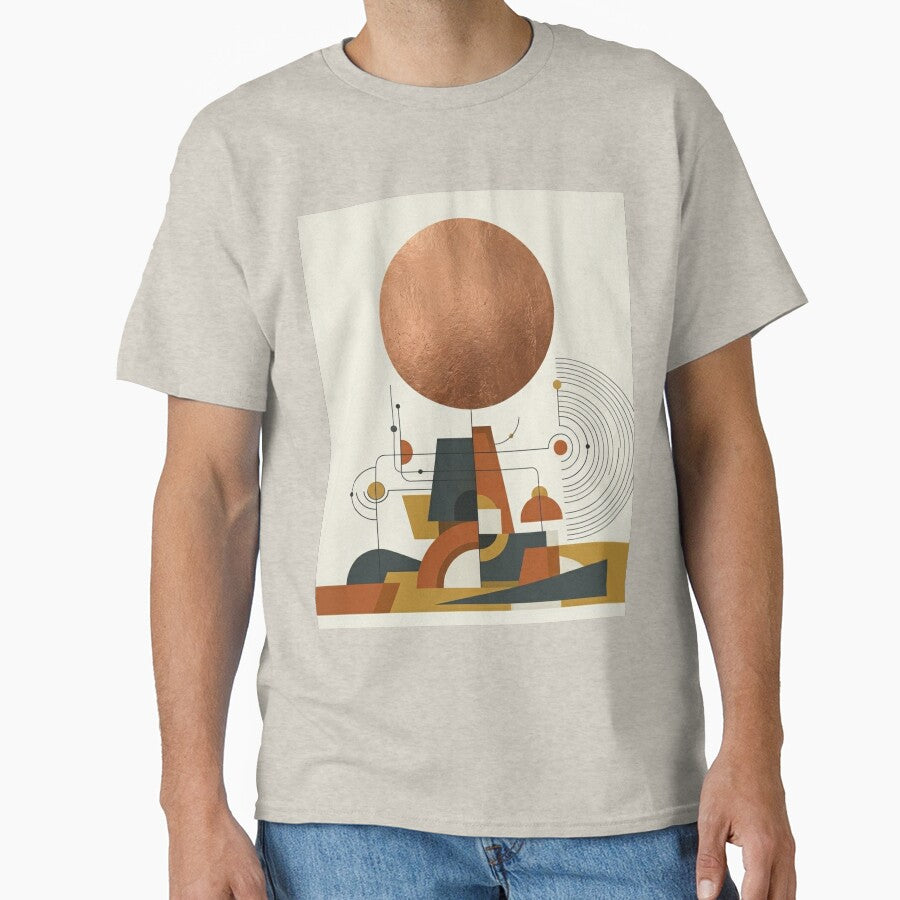 Mid Century Modern Abstract Geometric Mountain Landscape by Leafs With Luna