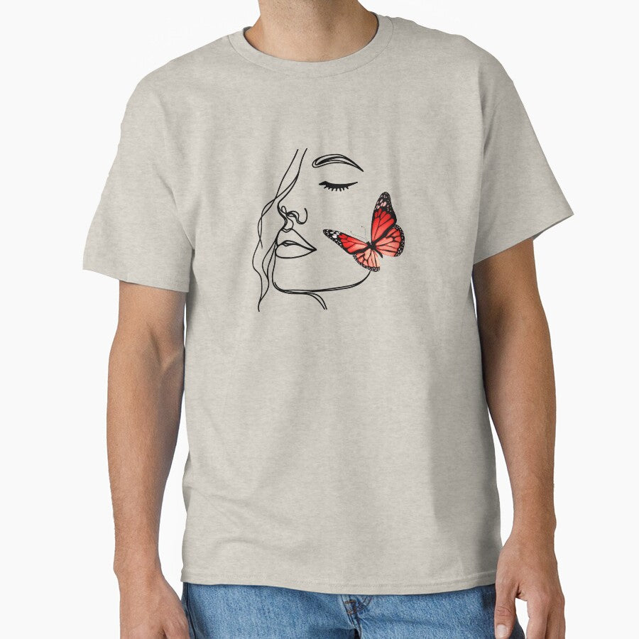 Butterfly Woman Minimalist Line Art by MadeByMira