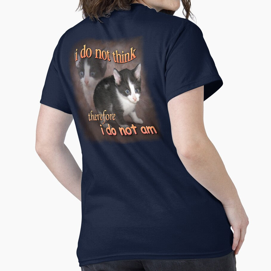 I do not think therefore I do not am - cat meme portrait by snazzyseagull Unisex , , , Long Sleeve Tee