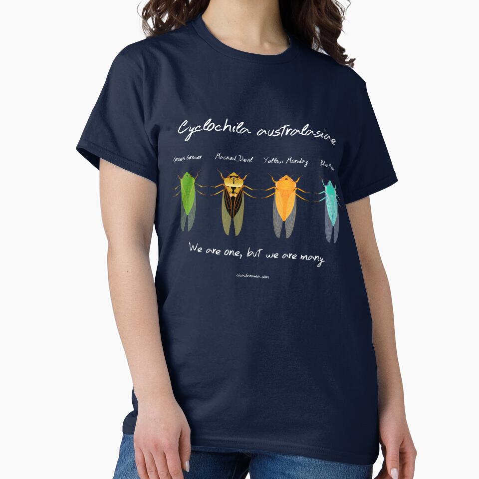 "We are one" - Cyclochila australasiae cicada (dark colour shirts) by cicadarama Unisex , , , Long Sleeve Tee
