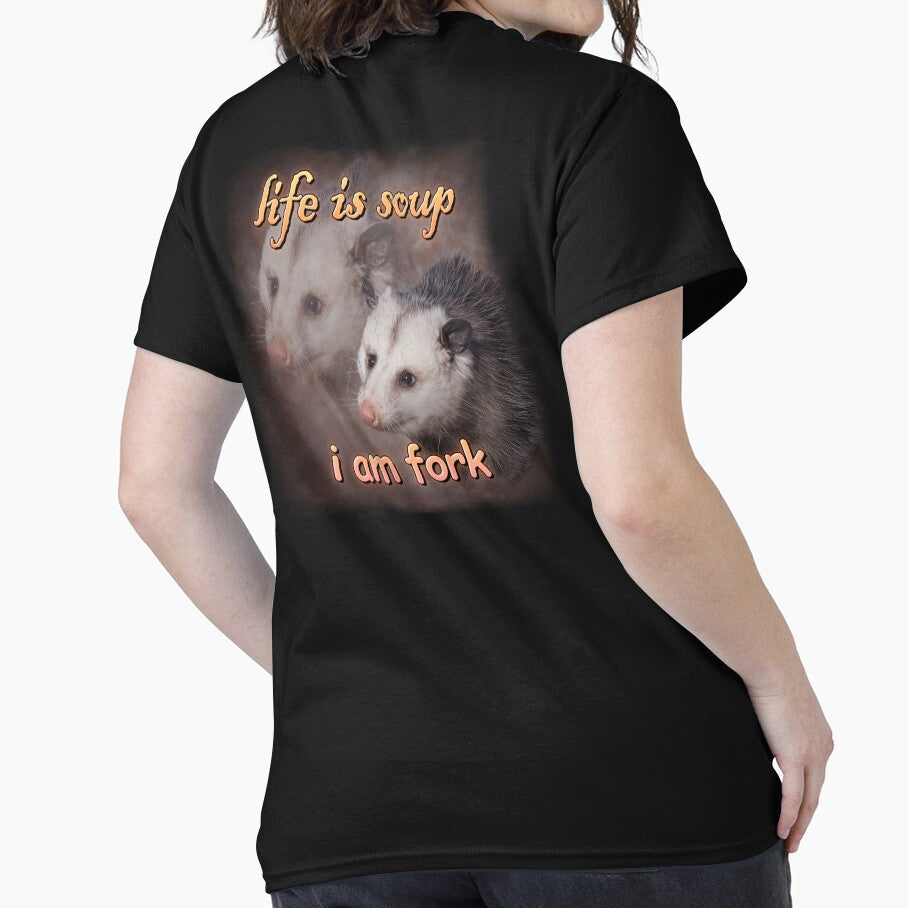Life is soup, I am fork possum word art by snazzyseagull Unisex , , , Long Sleeve Tee