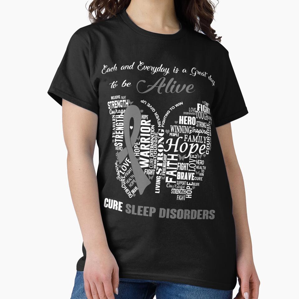Butterfly Ribbon Cure Sleep Disorders Awareness by Tadmab