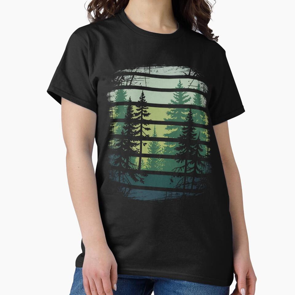 vintage grunge forest art by stikrusak Unisex , , , Long Sleeve Tee