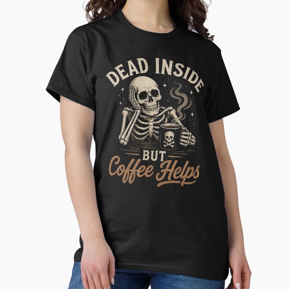 Coffee Helps Skeleton Design For Everyday Office Life and Home Office by EichStore Unisex , , , Long Sleeve Tee